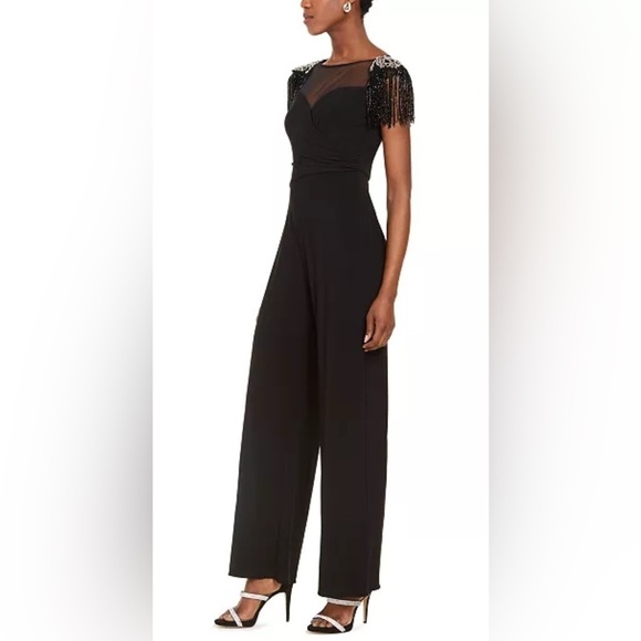Adrianna Papell Pants - Adrianna Papell Draped Jersey Jumpsuit